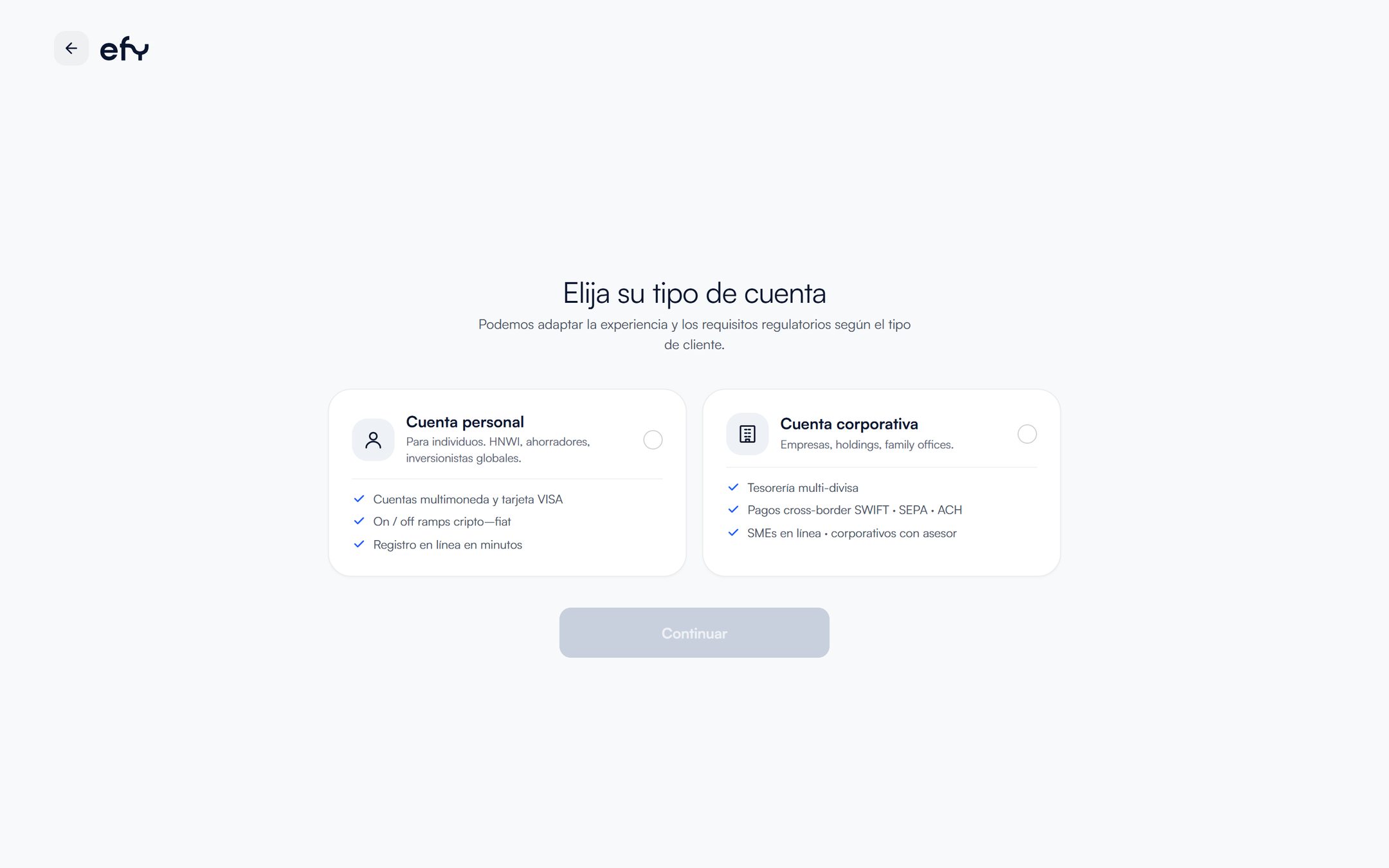 Pantalla del registro de efy en el computador